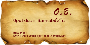 Opoldusz Barnabás névjegykártya